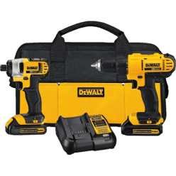 DEWALT 20V MAX Cordless Drill and Impact Driver, Power Tool Combo Kit with 2 Batteries and Charger (DCK240C2)
