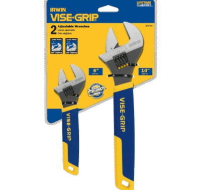 IRWIN VISE-GRIP Adjustable Wrench Set, SAE Crescent Wrenches, 6-Inch & 10-Inch (2078700)